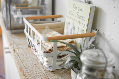 Steel & Wood Storage Basket - Laundry & Utility